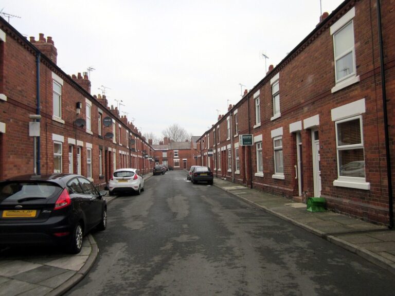 A Victorian terraced street in Hoole, Chester